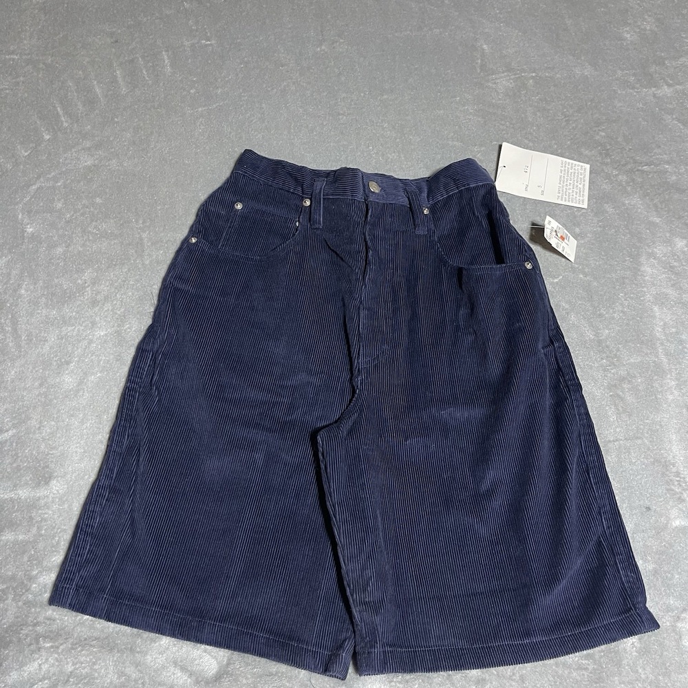 Vintage 90s Red Rover Corduroy Shorts Womens 5 Navy Blue High Rise Deadstock